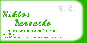 miklos marsalko business card